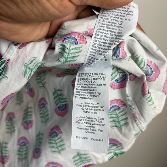 J.Crew Proppy Summer 2024 Size M Floral Short Sleeve Blouse Top  Vacation Hotel - Picture 9 of 13